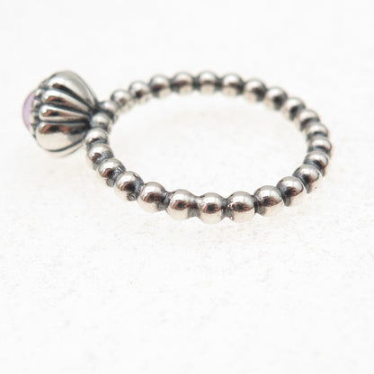 Pandora 925 Sterling Silver Real Amethyst February Birthday Blooms Ring Size 6