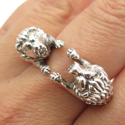 ELIZABETH & JAMES 925 Sterling Silver Real Diamond Accent Lion Ring Size 9.25