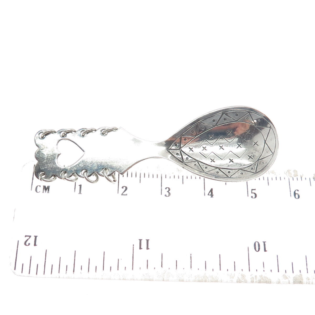 925 Sterling Silver Vintage 1973 LFA Sweden Baby Spoon Pin Brooch