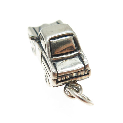 925 Sterling Silver Vintage Retro Car 3D Pendant