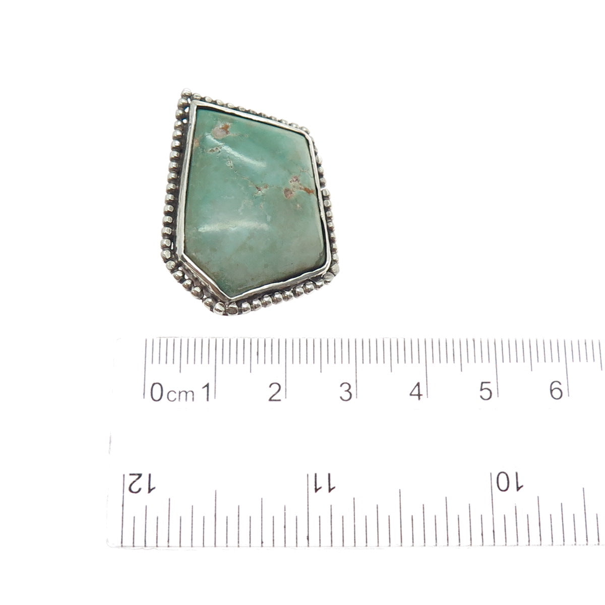 Old Pawn 925 Sterling Silver Vintage Royston Turquoise Beaded Tribal Pin Brooch
