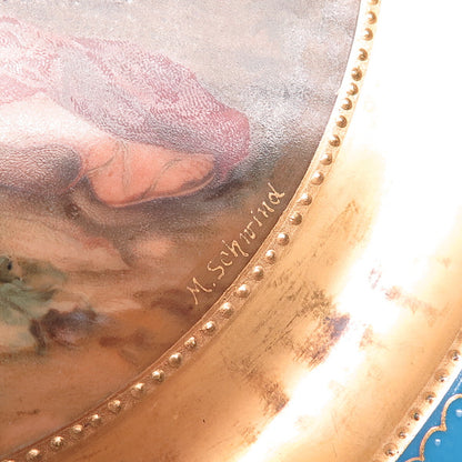 M. SCHWIND & ROYAL VIENNA Antique "Diana" Hand Painted Porcelain Cabinet Plate