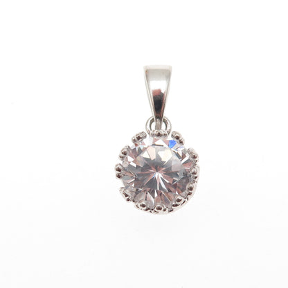 ATI Annika Witt 925 Sterling Silver Round-Cut C Z Mini Charm Pendant