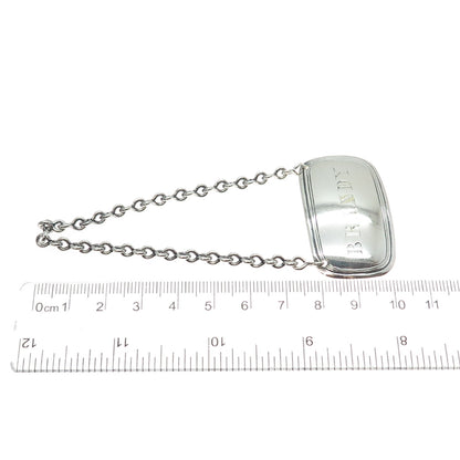 925 Sterling Silver Antique Art Deco Brandy Bottle Tag