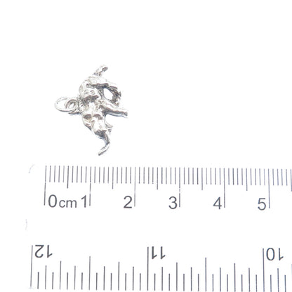 925 Sterling Silver Vintage Running Elephant Oxidized Minimalist 3D Pendant