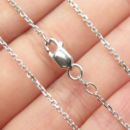 925 Sterling Silver Italy Round-Cut C Z Sparkle Cross Cable Chain Necklace 16"