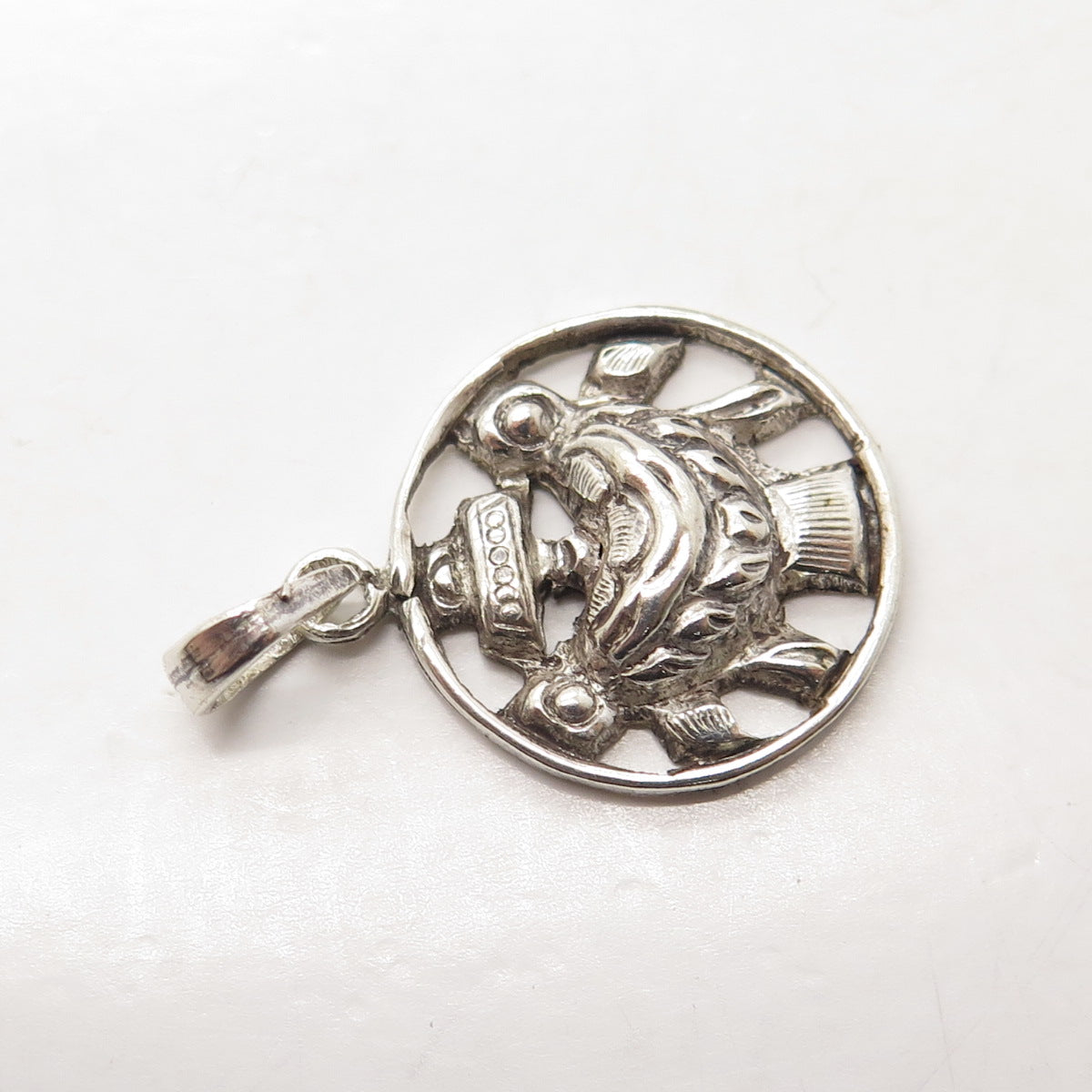 925 Sterling Silver Vintage Beetle Symbol Pendant