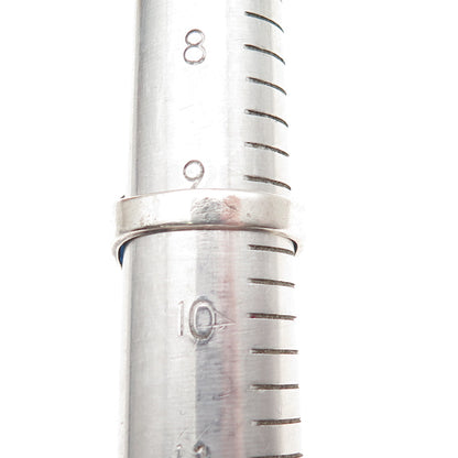 Vargas 925 Sterling Silver Antique Art Deco Emerald-Cut Blue C Z Ring Size 9.5