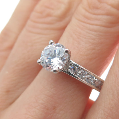 925 Sterling Silver Round-Cut C Z Engagement Ring Size 6.5