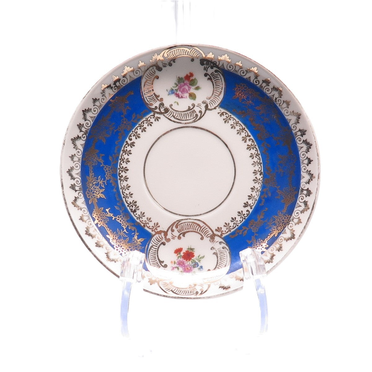 OSCAR SCHLEGELMILCH Antique SET of 2 Floral Collectable Porcelain Cabinet Plates