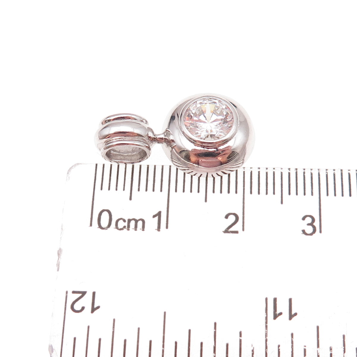 Itaor 925 Sterling Silver Italy Round-Cut C Z Charm Pendant