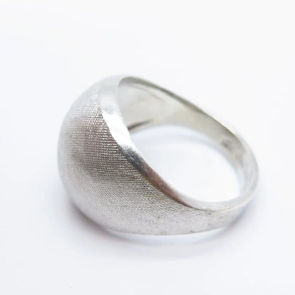 925 Sterling Silver Vintage Vargas Textured Ring Size 7.75