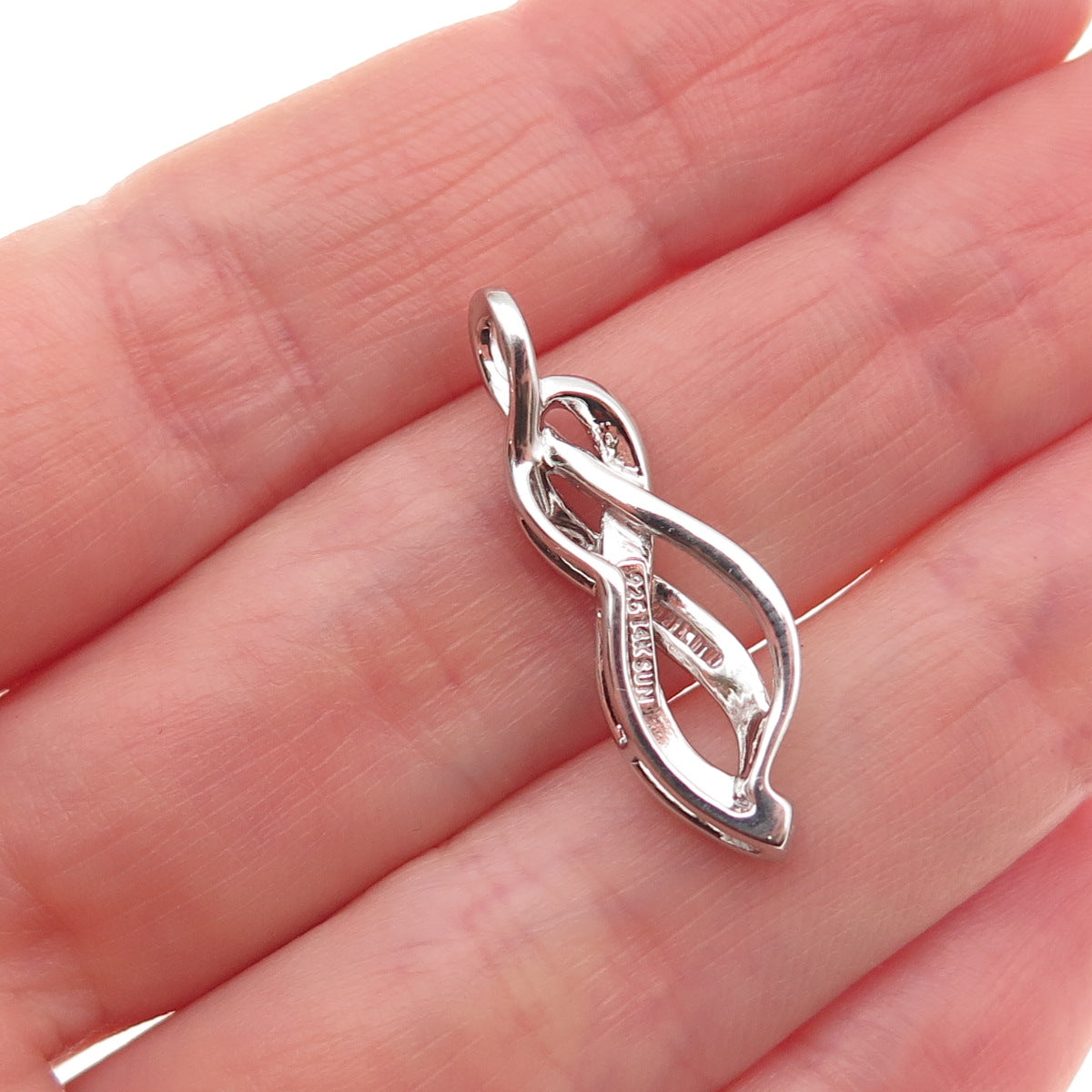 Sun 925 Sterling Silver 14K Gold Real Diamond Infinity Charm Pendant