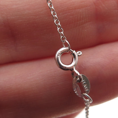 925 Sterling Silver Round-Cut C Z Graduated Drop Cable Chain Necklace 18"