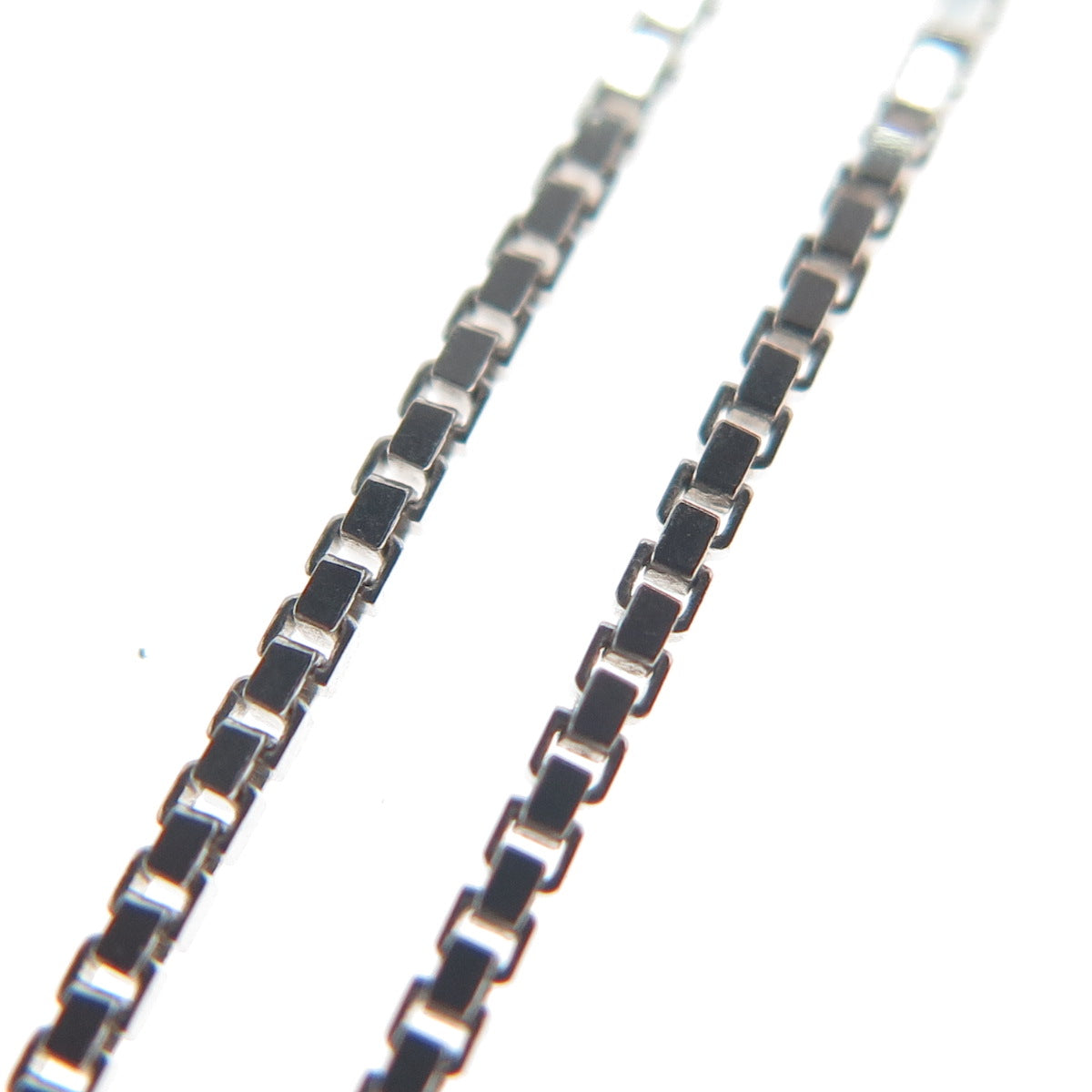 925 Sterling Silver Italy Round-Cut C Z Cross Box Chain Necklace 18"