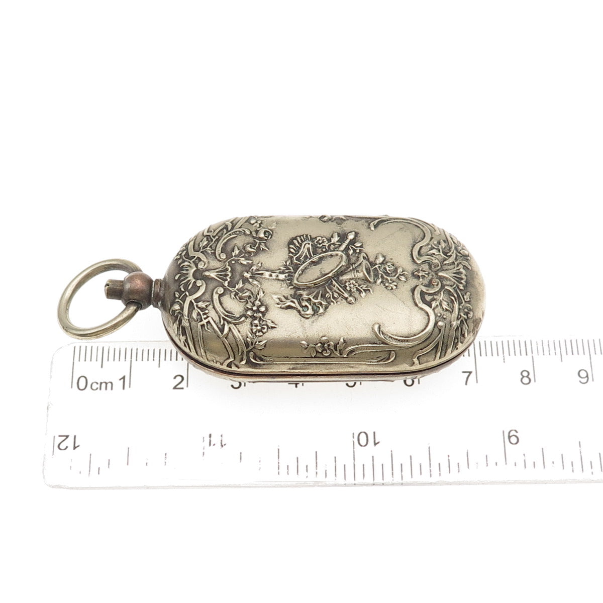 Antique Victorian France Extra Blanc Silver Plated Repousse Coin Case Holder
