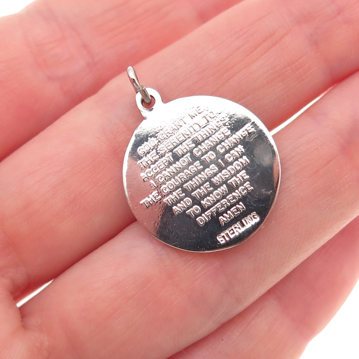 925 Sterling Silver Vintage Prayer Hands Religious Charm Pendant