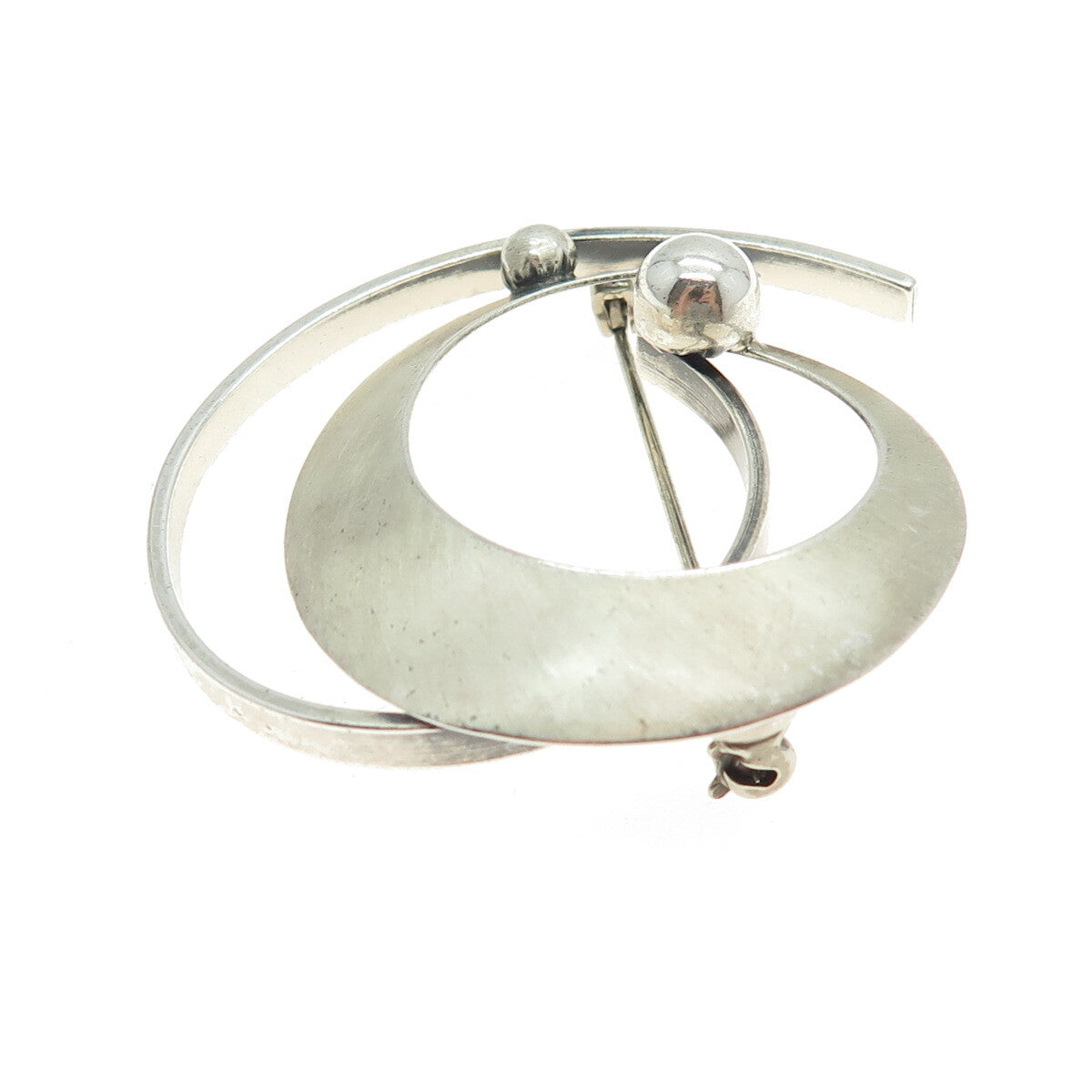 BEAU 925 Sterling Silver Vintage Modernist Pin Brooch
