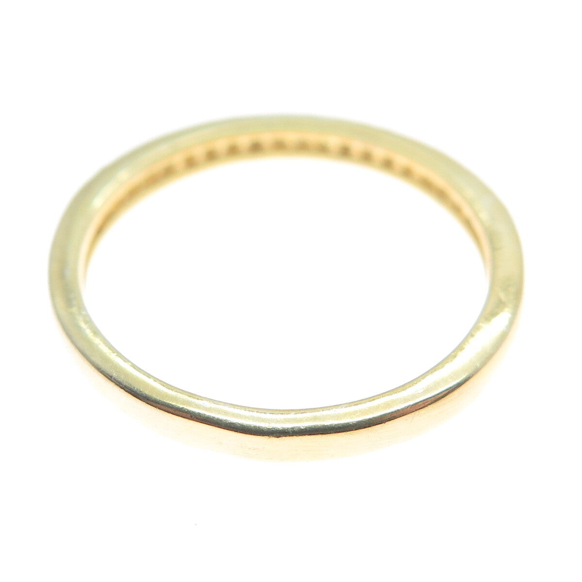 925 Sterling Silver Gold Plated Real Round-Cut Diamond Eternity Ring Size 6.75