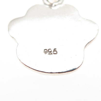 925 Sterling Silver Dog Paw Cable Chain Necklace 16"