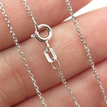 925 Sterling Silver Round-Cut C Z Letter "P" Initial Cable Chain Necklace 16"