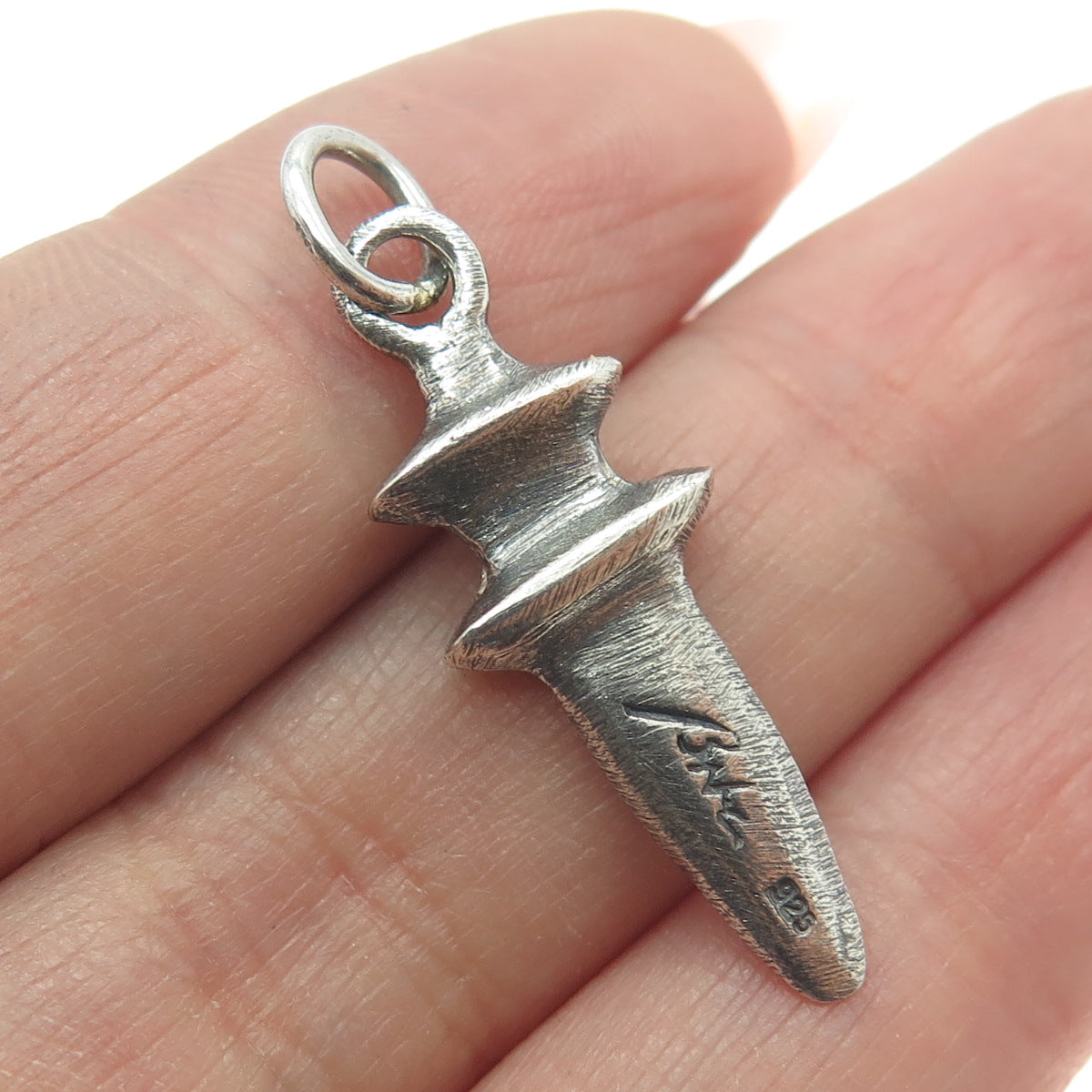 BNC 925 Sterling Silver Vintage Dagger 3D Oxidized Pendant