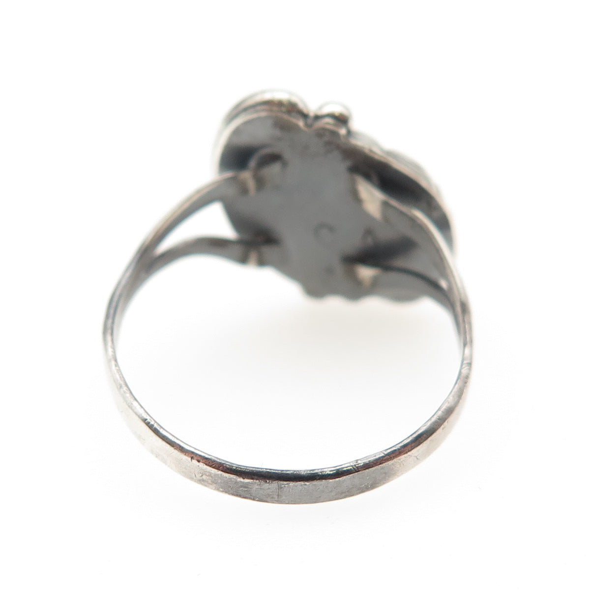 Cecil Ashley Navajo Old Pawn 925 Sterling Silver Vintage MOP Feather Ring Size 8