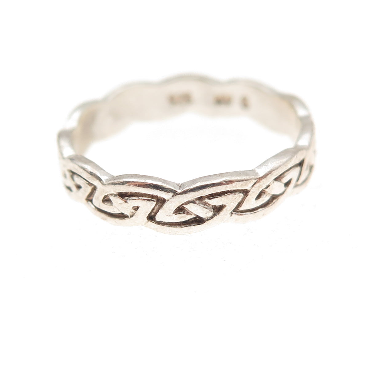 Avon 925 Sterling Silver Vintage Celtic Knot Oxidized Band Ring Size 6.25
