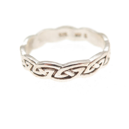 Avon 925 Sterling Silver Vintage Celtic Knot Oxidized Band Ring Size 6.25