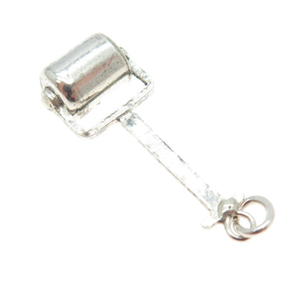 925 Sterling Silver Antique Art Deco Push Roller 3D Pendant