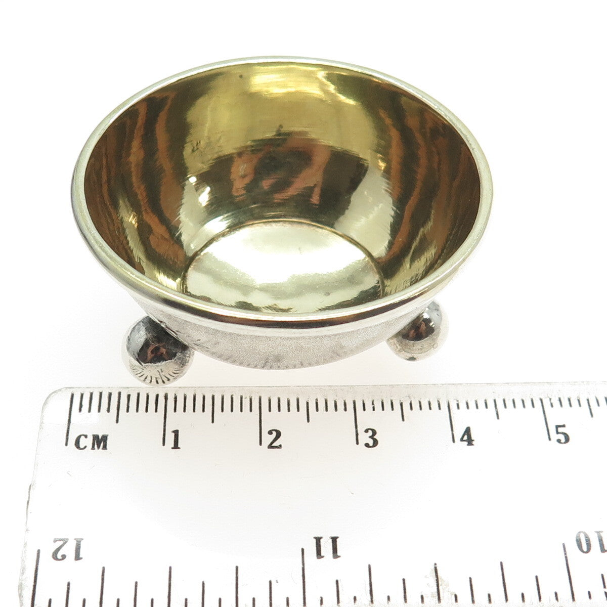 875 Silver Antique Art Deco European Engraved Saltcellar