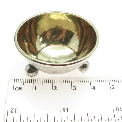 875 Silver Antique Art Deco European Engraved Saltcellar