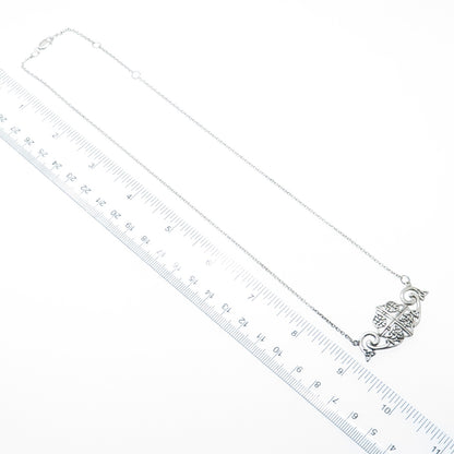 PETER STONE 925 Sterling Silver Vintage Celtic Knot Cable Chain Necklace 18"