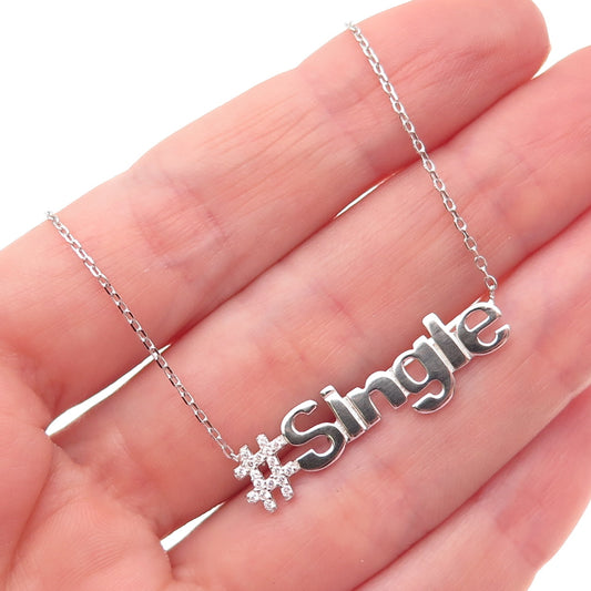 925 Sterling Silver Round-Cut C Z #Single Cable Chain Necklace 16-18"