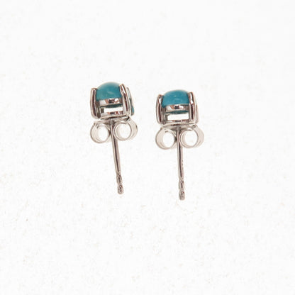 925 Sterling Silver Real Sleeping Beauty Turquoise Stud Earrings