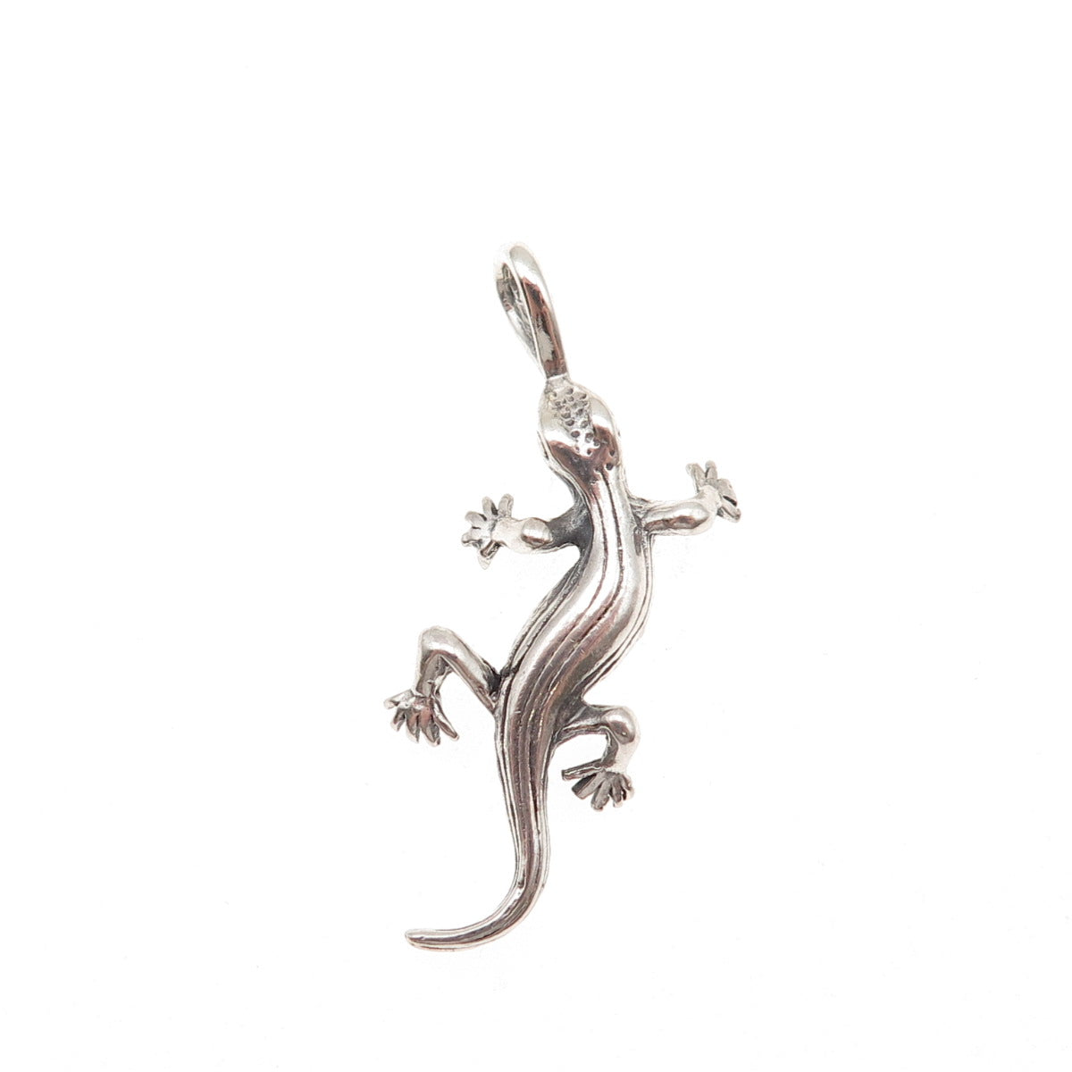 Charles Winston 925 Sterling Silver Vintage Lizard Oxidized 3D Charm Pendant