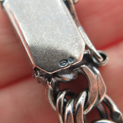 830S Silver Vintage Sweden Oxidized Bismark Link Bracelet 6.5"