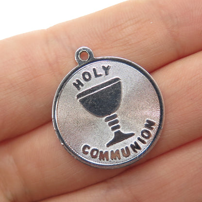 MARC MERCY 925 Sterling Silver Vintage Holy Communion Mini Charm Pendant