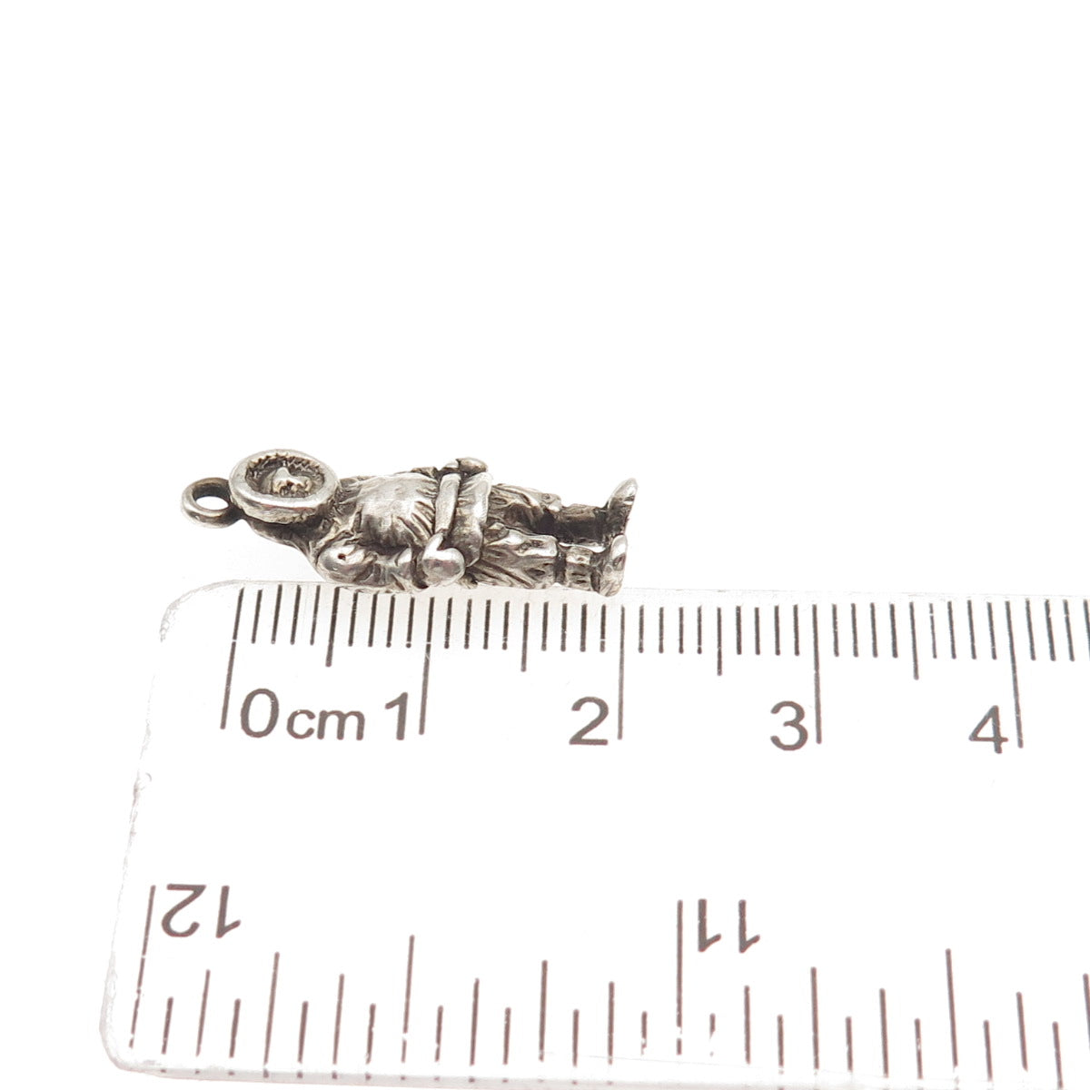 Old Pawn 925 Sterling Silver Vintage Alaskan Inuit Oxidized Mini Charm Pendant