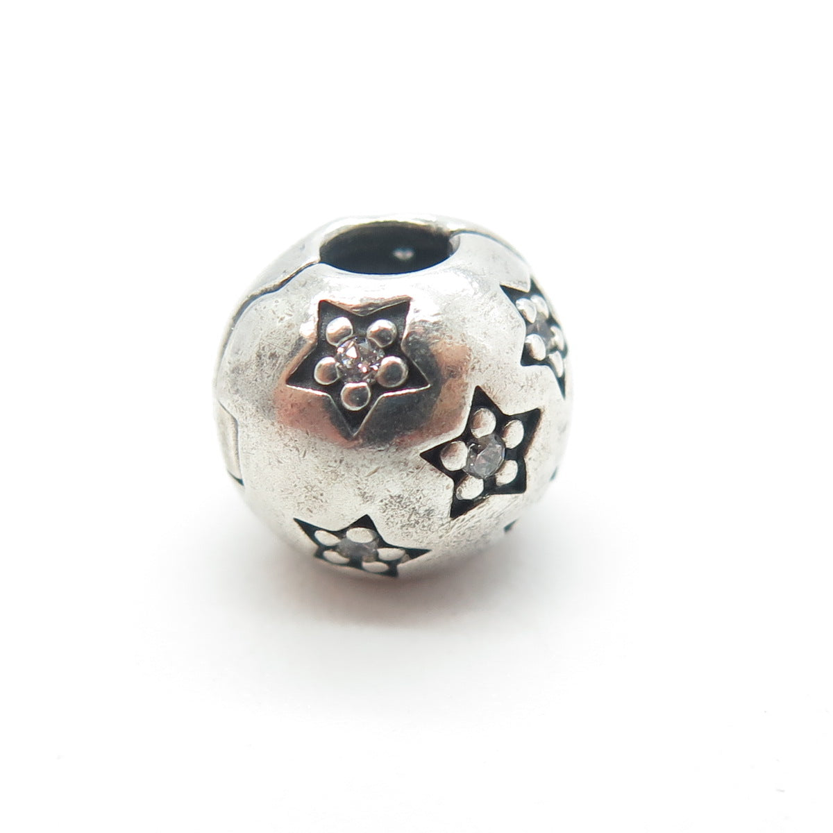 PANDORA 925 Sterling Silver C Z Twinkle Twinkle Bead Charm Clip Lock