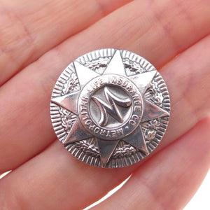 925 Sterling Silver Antique Art Deco Metropolitan Life Insurance Co. Pin Brooch