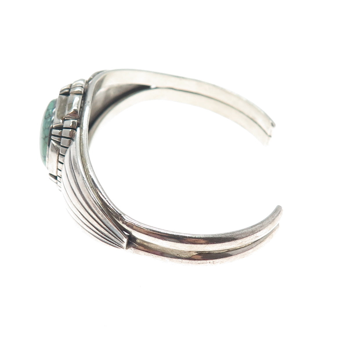 DINO GARCIA KEWA Old Pawn Sterling Vintage Turquoise Adjustable Bracelet 6.25"