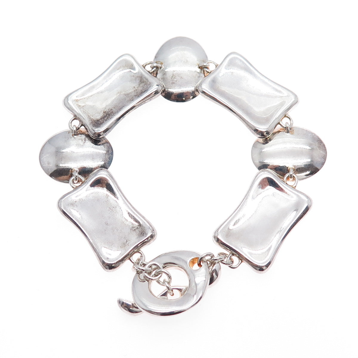 ROBERT LEE MORRIS 925 Sterling Silver Vintage Modernist Bracelet 6.5"