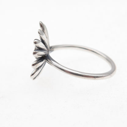 Pandora 925 Sterling Silver C Z Daisy Flower Ring Size 7