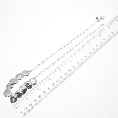 SILPADA 925 Sterling Silver Vintage Modernist Hammered Disc Chain Necklace 18"