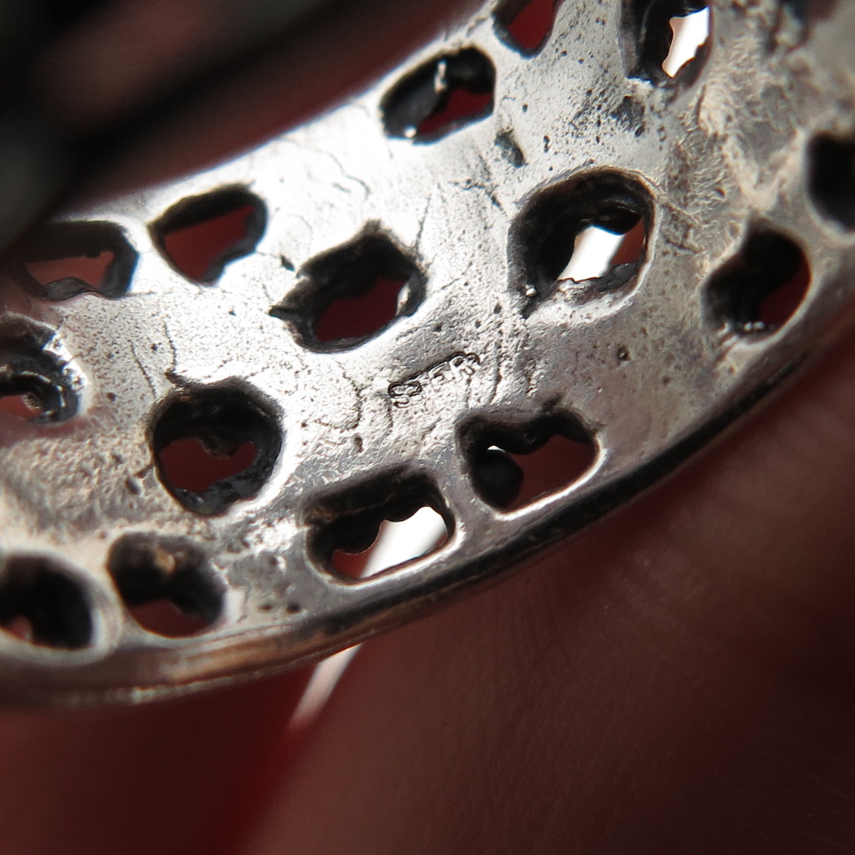925 Sterling Silver Vintage Woven Granulated Oxidized Band Ring Size 6.75