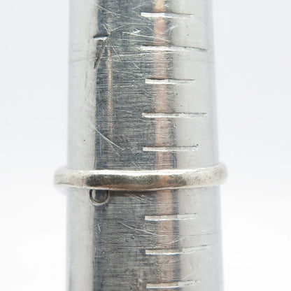 925 Sterling Silver Vintage Ribbed Bypass Ring Size 8