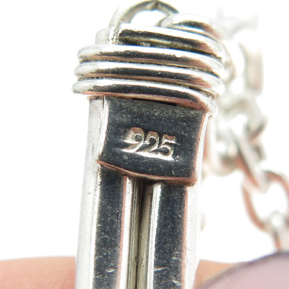 925 Sterling Silver Vintage Modernist Roped Panel Link Bracelet 7.5"