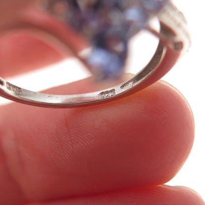 Chuck Clemency 925 Sterling Silver Real Multi-Cut Tanzanite Ring Size 7.25