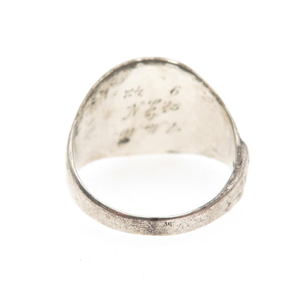 925 Sterling Silver 2-Tone Antique WWII US Army Eagle Oxidized Ring Size 10